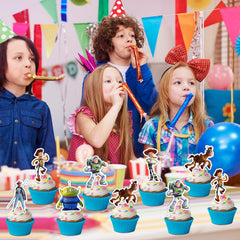 Qitindasen Toy Inspired Story cupcake toppers provide quick, mess-free dessert decoration.