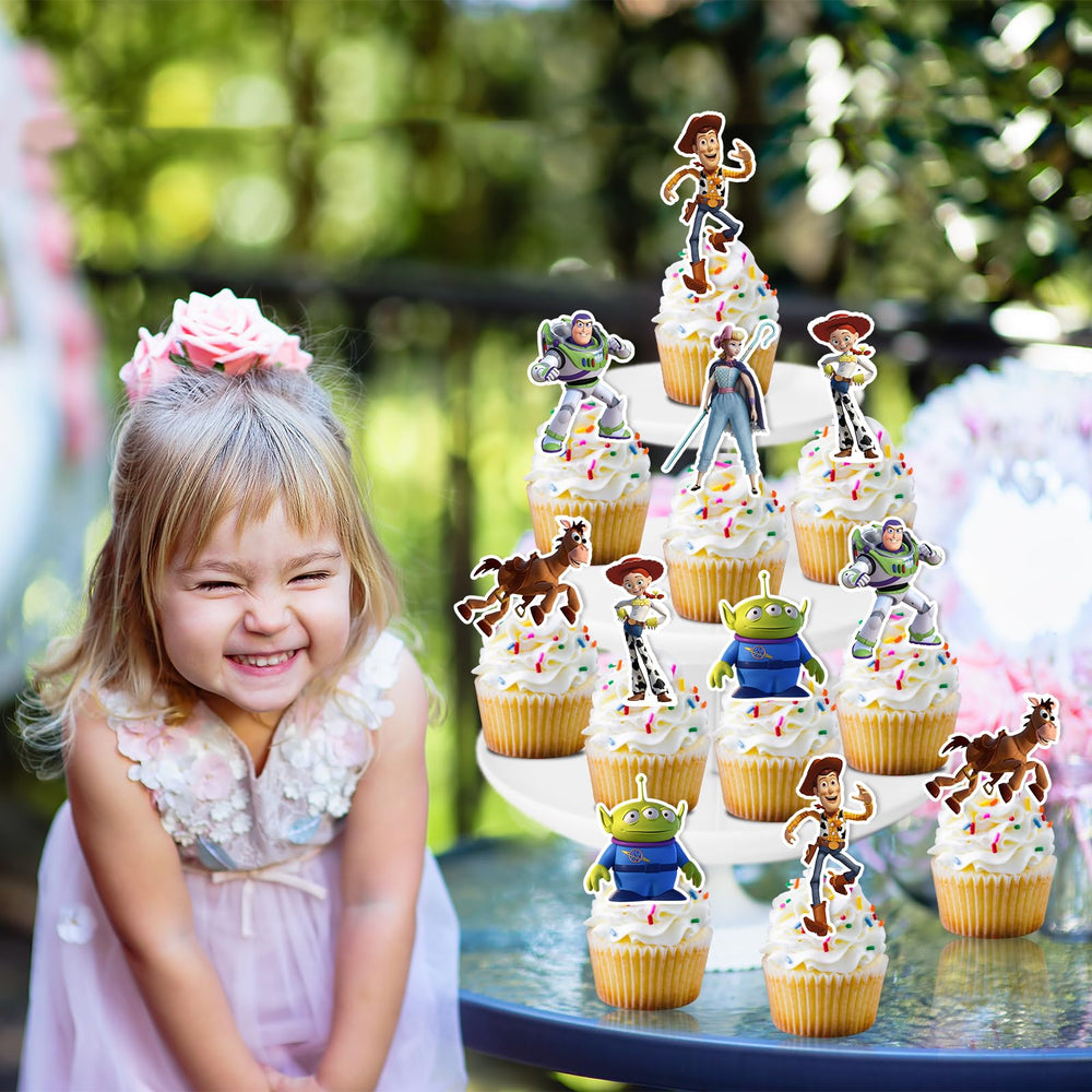 Qitindasen Toy Inspired Story toppers are durable and reusable for future parties.
