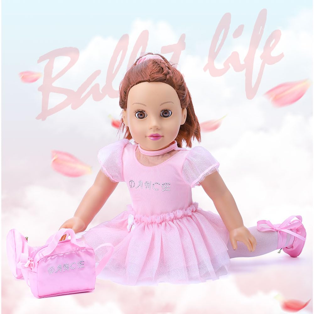 Qitzix tutu for 18-inch dolls enhances imaginative dress-up and twirl-worthy moments.