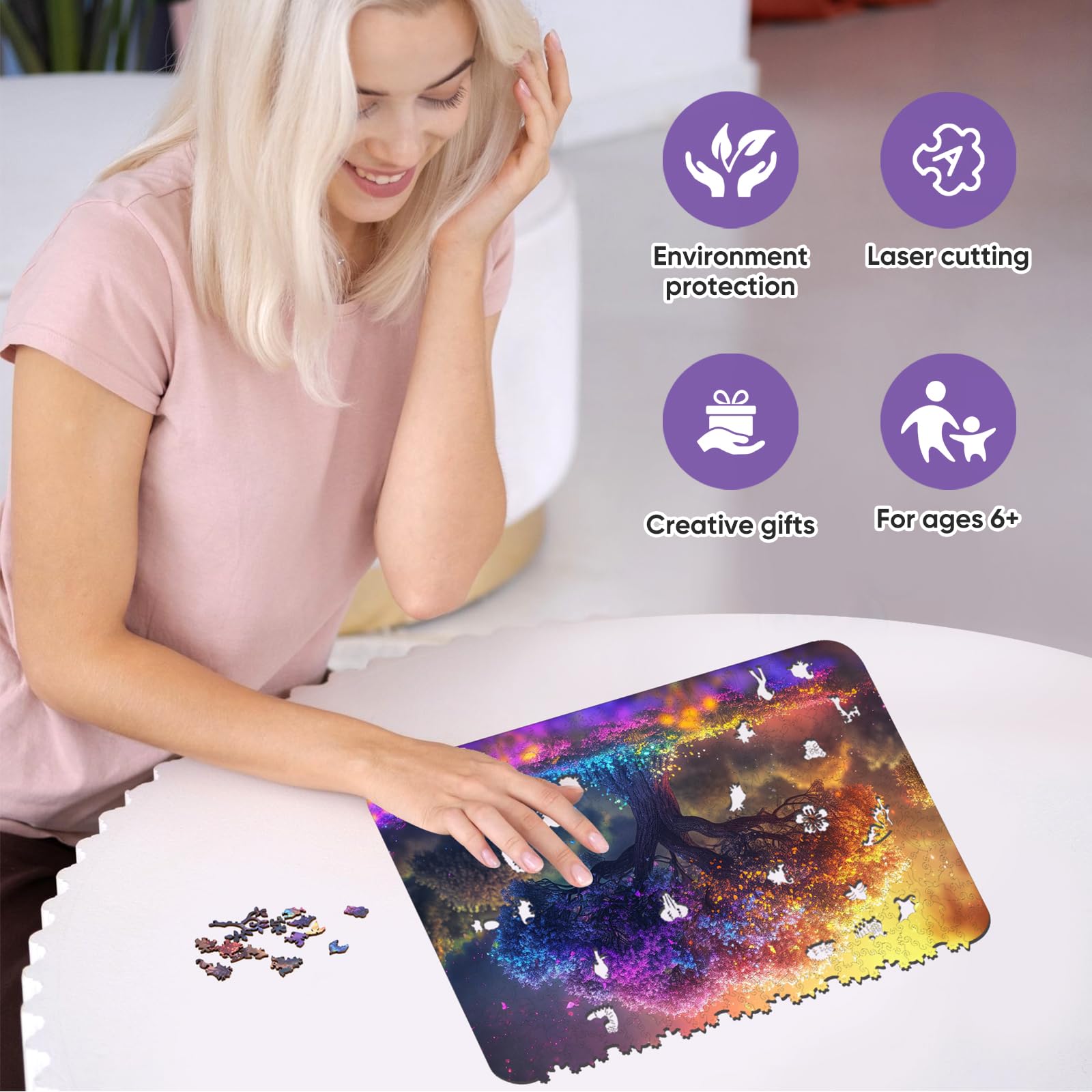 Qiuenisray adult and senior friendly puzzle for mindful concentration.