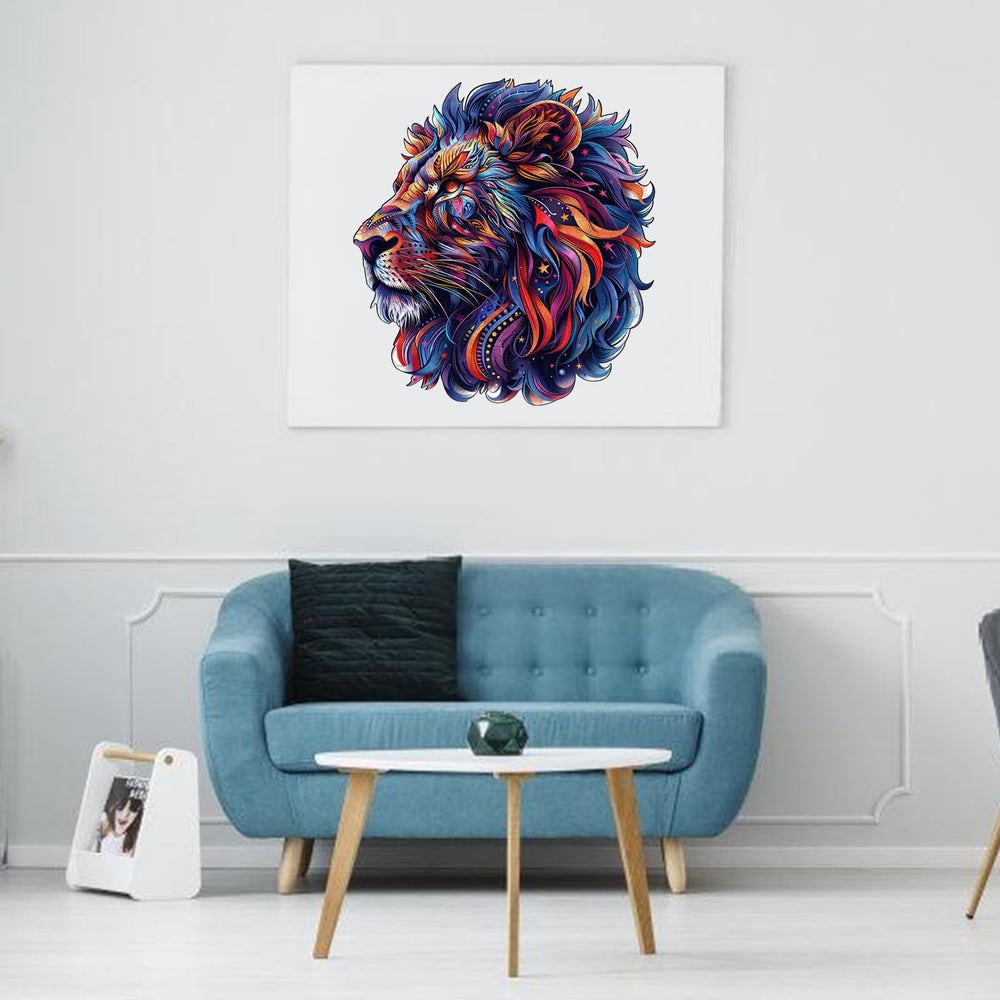 Qiuenisray royal animal art puzzle emphasizes regal design for living room display.