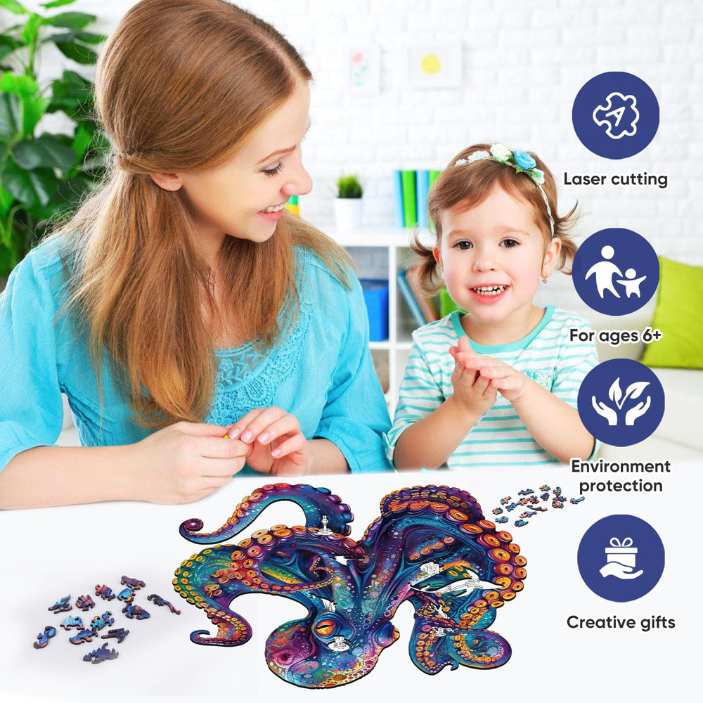Qiuenisray unique octopus shape stands out among wooden puzzles