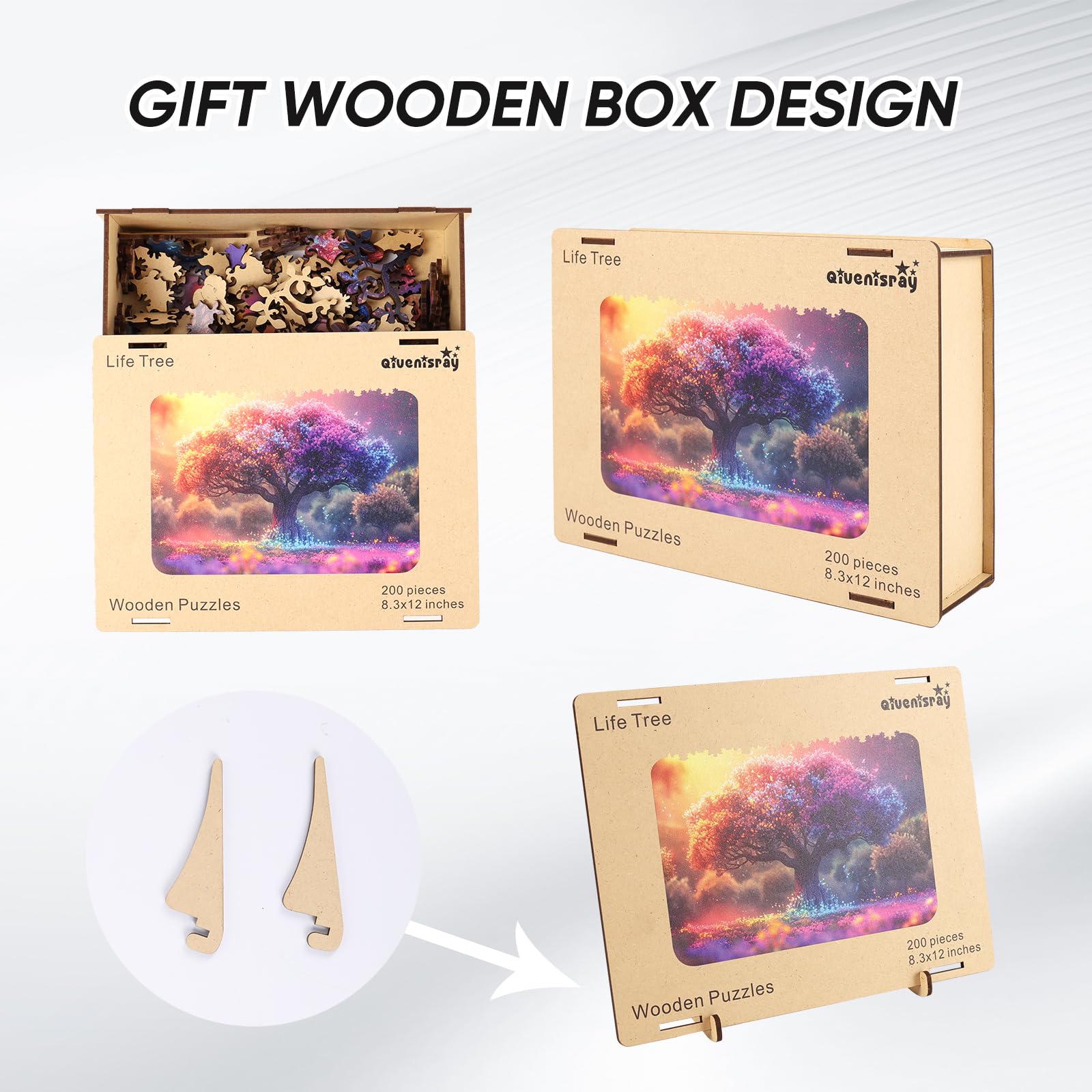 Qiuenisray vibrant colors on wood bring the scene to life.