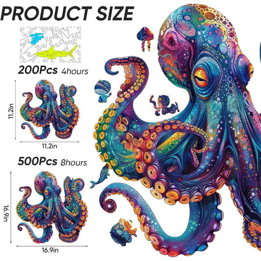 Qiuenisray wooden puzzle wall decor octopus design enhances room ambiance