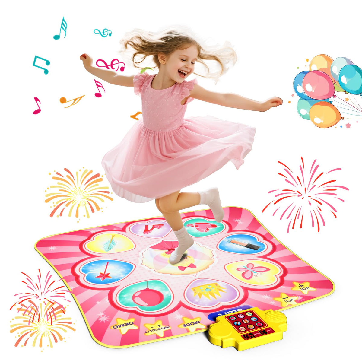qiunhang Dance Mat showing kids dancing for coordination and fun