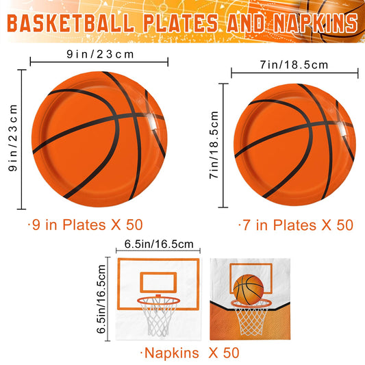Qiyanpax basketball plates dessert 7in ideal for quick servings and vibrant visuals.