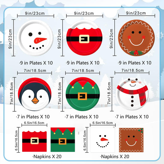 QIYANPAX Christmas dessert plates featuring penguins for playful treats