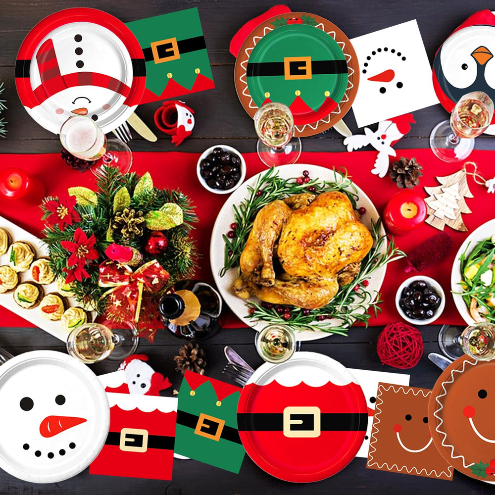 QIYANPAX Christmas party decorations featuring Santa and elves