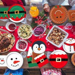 QIYANPAX disposable Christmas dinnerware for fast cleanup