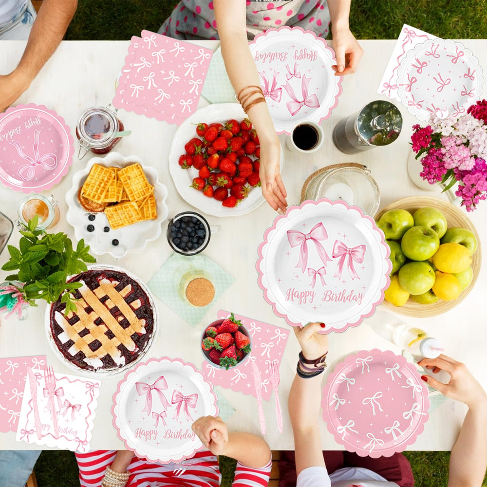 QIYANPAX pink bow cups simplify serving while adding festive flair