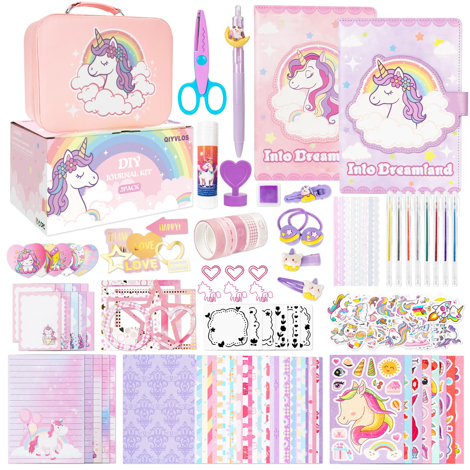 QIYVLOS DIY Journal Kit diaries pack for creative writing and memory keeping
