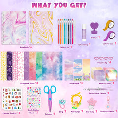 QIYVLOS journaling supplies set including journals and memo papers for scrapbooking