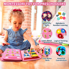 Qizfun Busy Board zipper close-up enhances fine motor control.