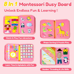 Qizfun dinosaur busy board gear rotation encourages dexterity and cause-and-effect learning.