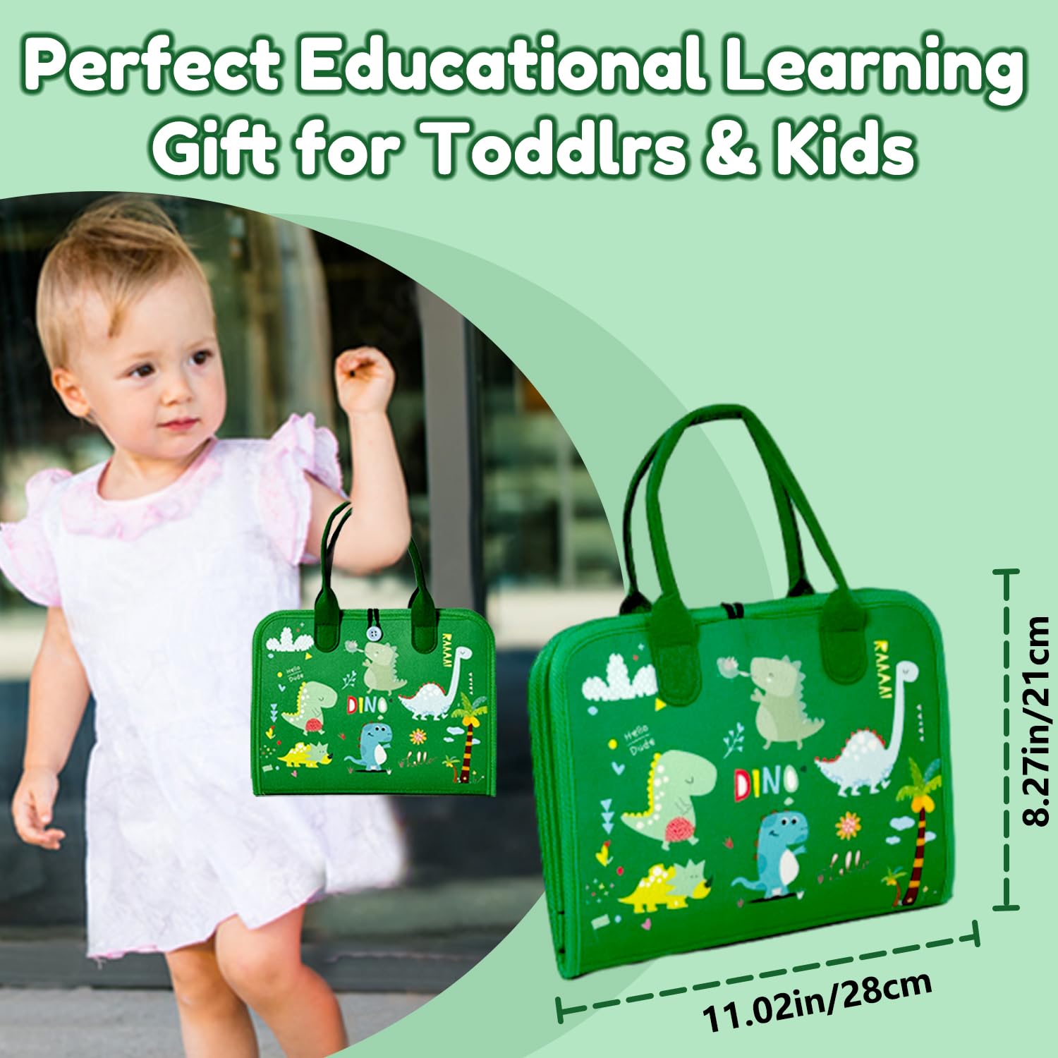 Qizfun travel-friendly Montessori busy board keeps children engaged during flights or car rides