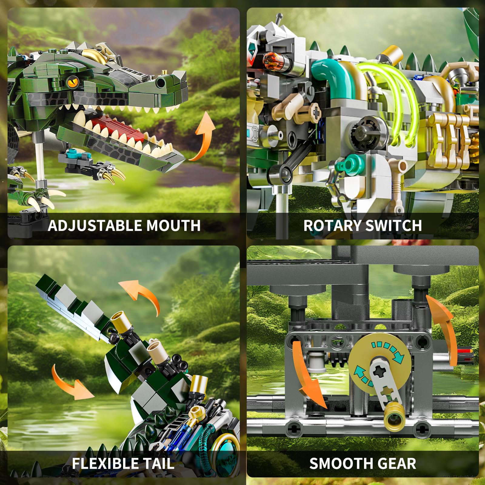 QJYAMK crocodile parts layout emphasizes build experience and learning