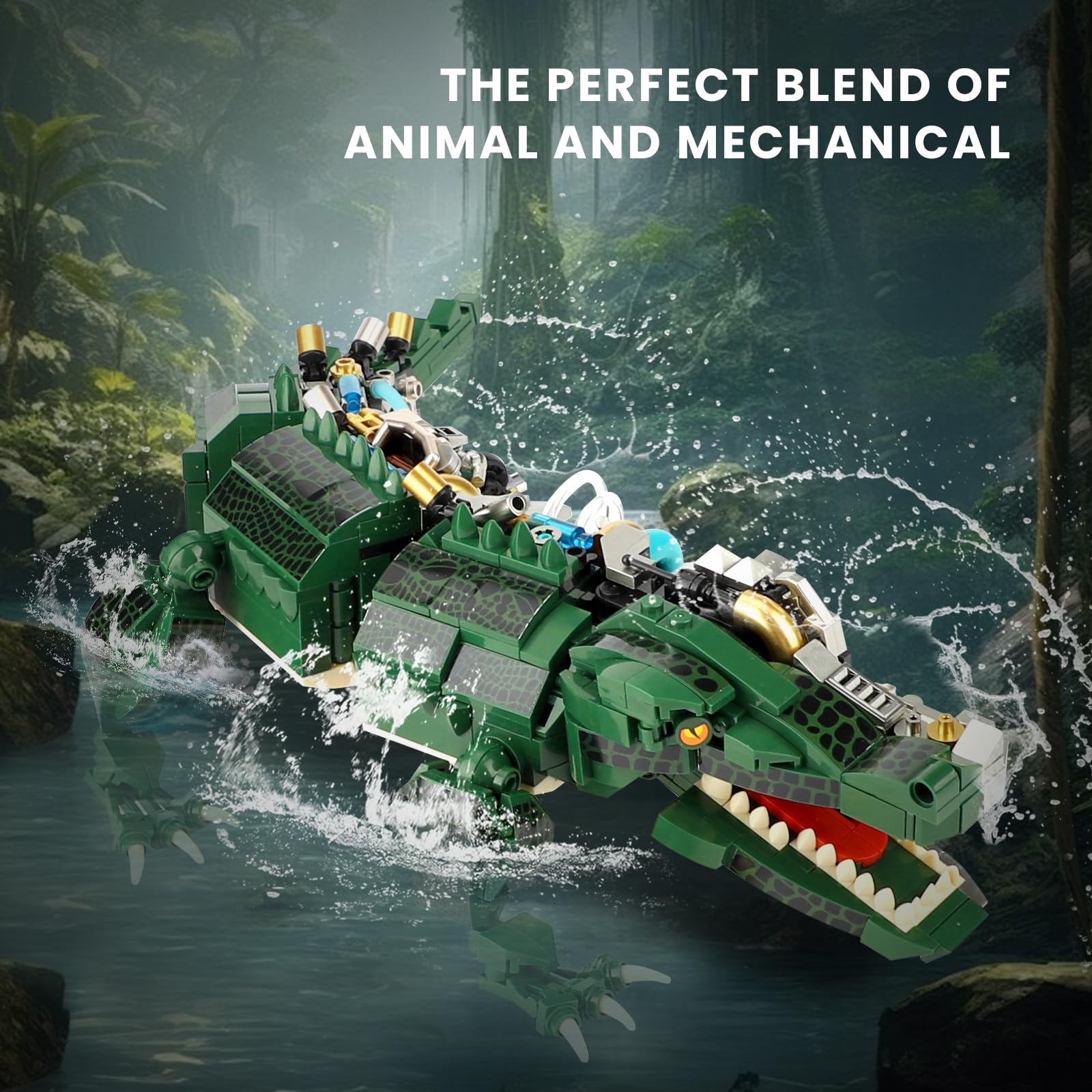QJYAMK crocodile on display stand for desk or shelf showcasing style