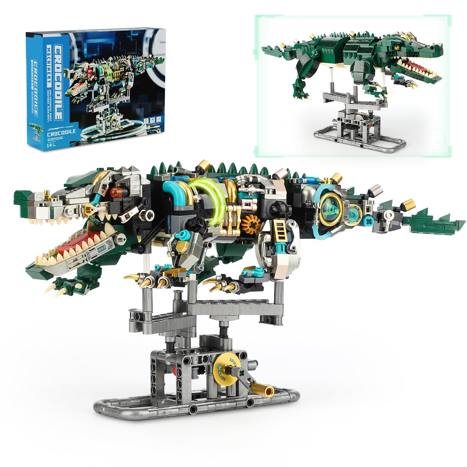 QJYAMK crocodile front view shows lifelike pose and display appeal