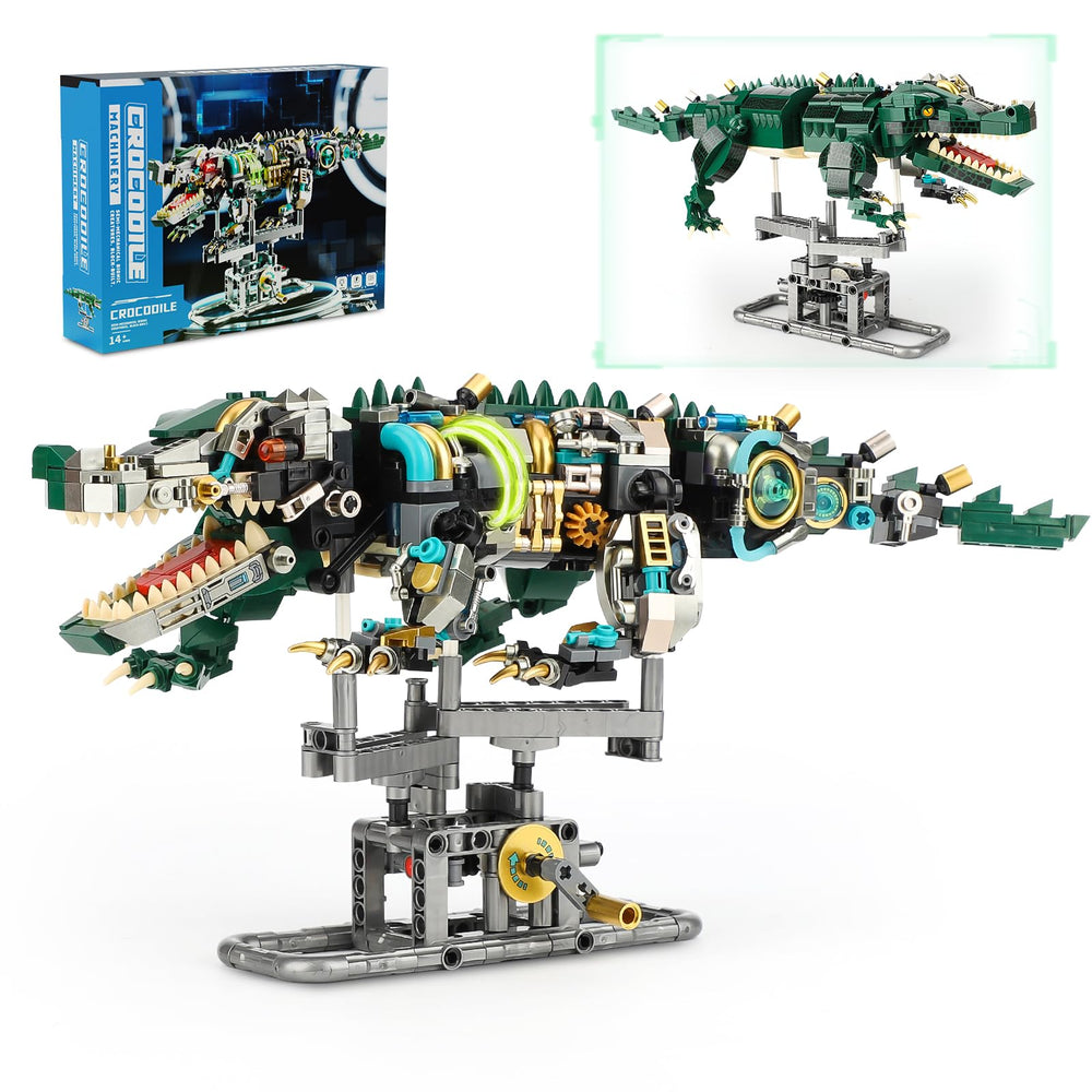 QJYAMK crocodile front view shows lifelike pose and display appeal