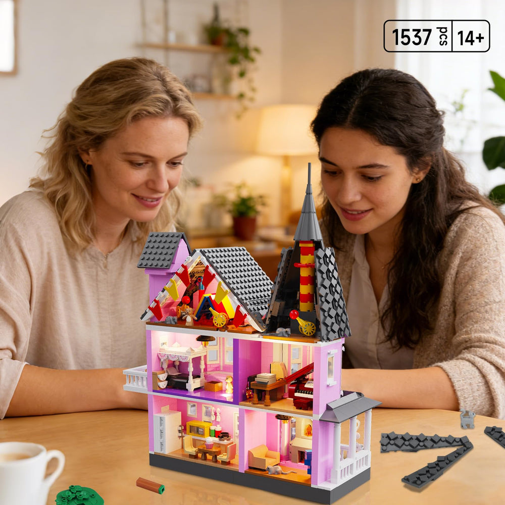 QJYAMK display-worthy architecture that pairs with Lego-compatible sets.