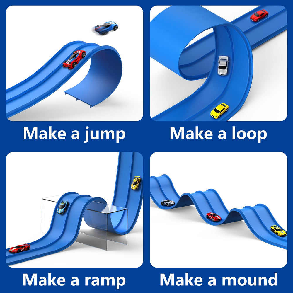 QLANGGO portable DIY racetrack ready for quick setup and on-the-go fun