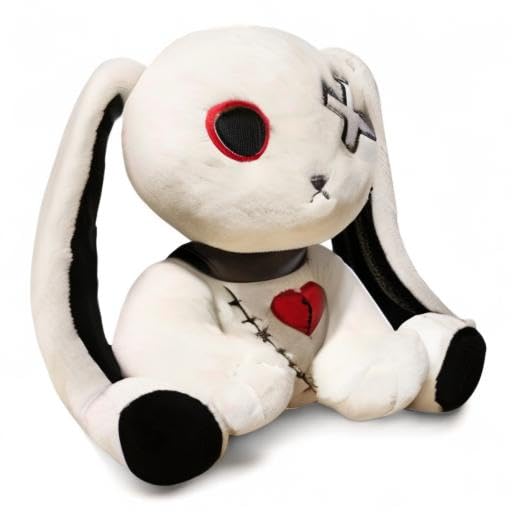 Qleewei creepy bunny plush, versatile decor for bedrooms and desks