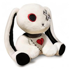 Qleewei creepy bunny plush, versatile decor for bedrooms and desks
