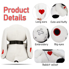 Qleewei goth bunny plush black 9.8 inch, soft breathable cuddle buddy