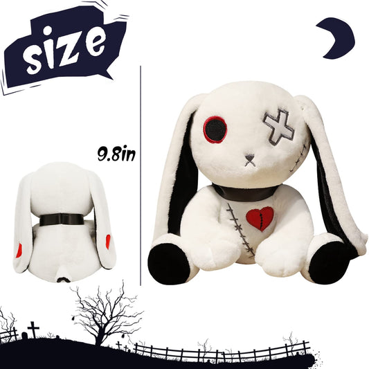 Qleewei goth bunny plush white 11.8 inch, ideal for room decor and hugs