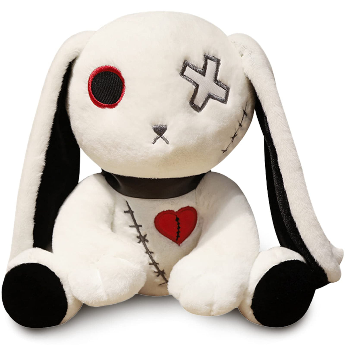 Qleewei goth bunny plush white 9.8 inch, soft cuddle companion for bedtime