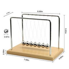QLKUNLA Newtons Cradle close-up reveals polished beads and precise engineering for visual momentum.