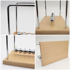 QLKUNLA Newtons Cradle in motion conveys kinetic energy transfer as a decorative focal point.