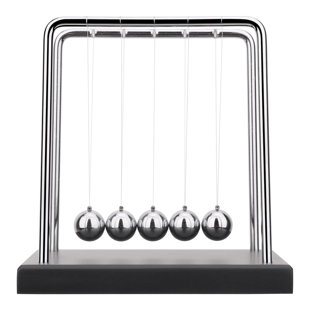 QLKUNLA Newtons Cradle kinetic action as a desktop decoration in an office