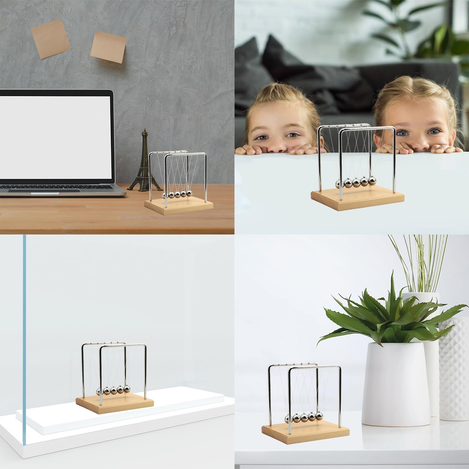 QLKUNLA Newtons Cradle office decor shows science curiosity in a calm kinetic display