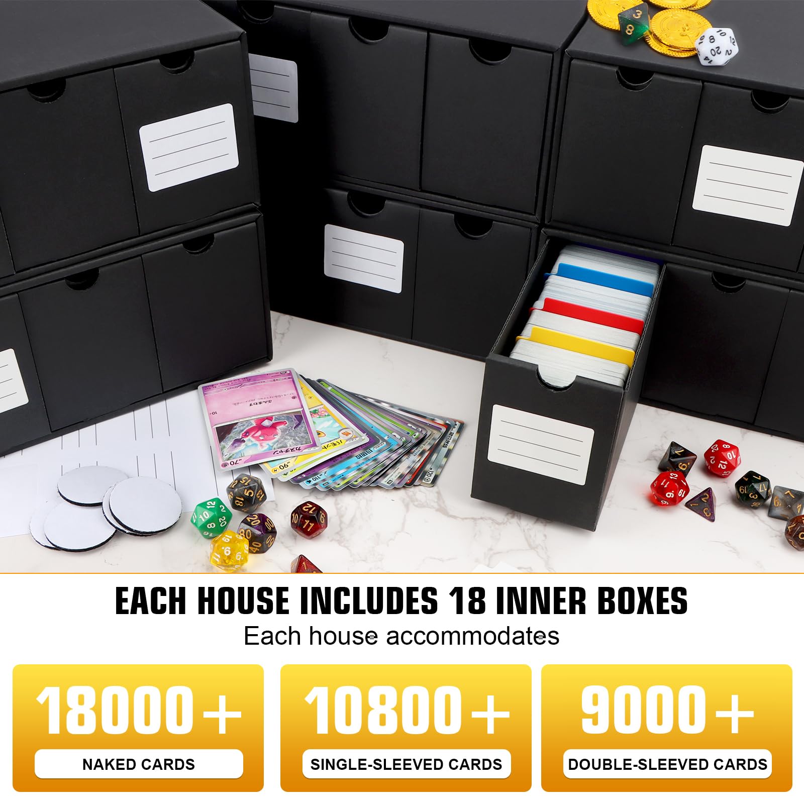 QLOUNI card dividers in 60 pieces organize categories and access.