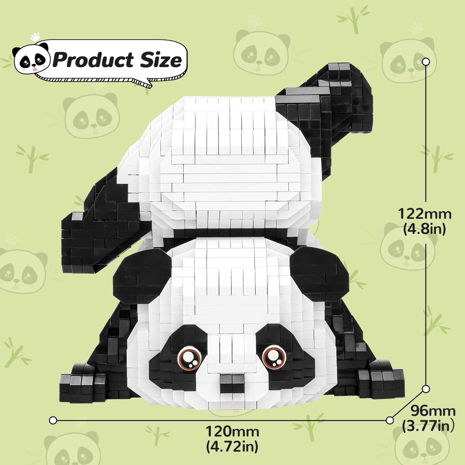 QLT Panda bricks with color guide for easy assembly.