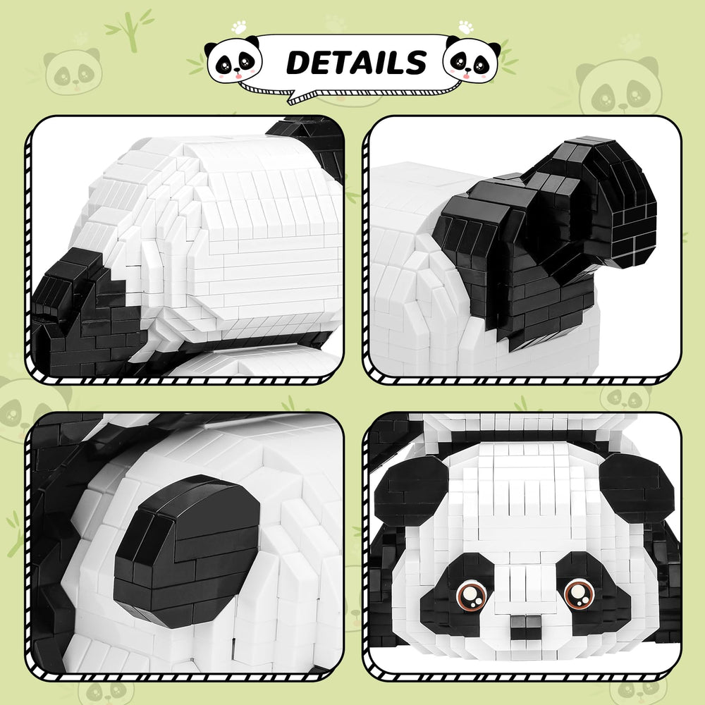 Close-up of QLT panda bricks showing micro pieces for detail.