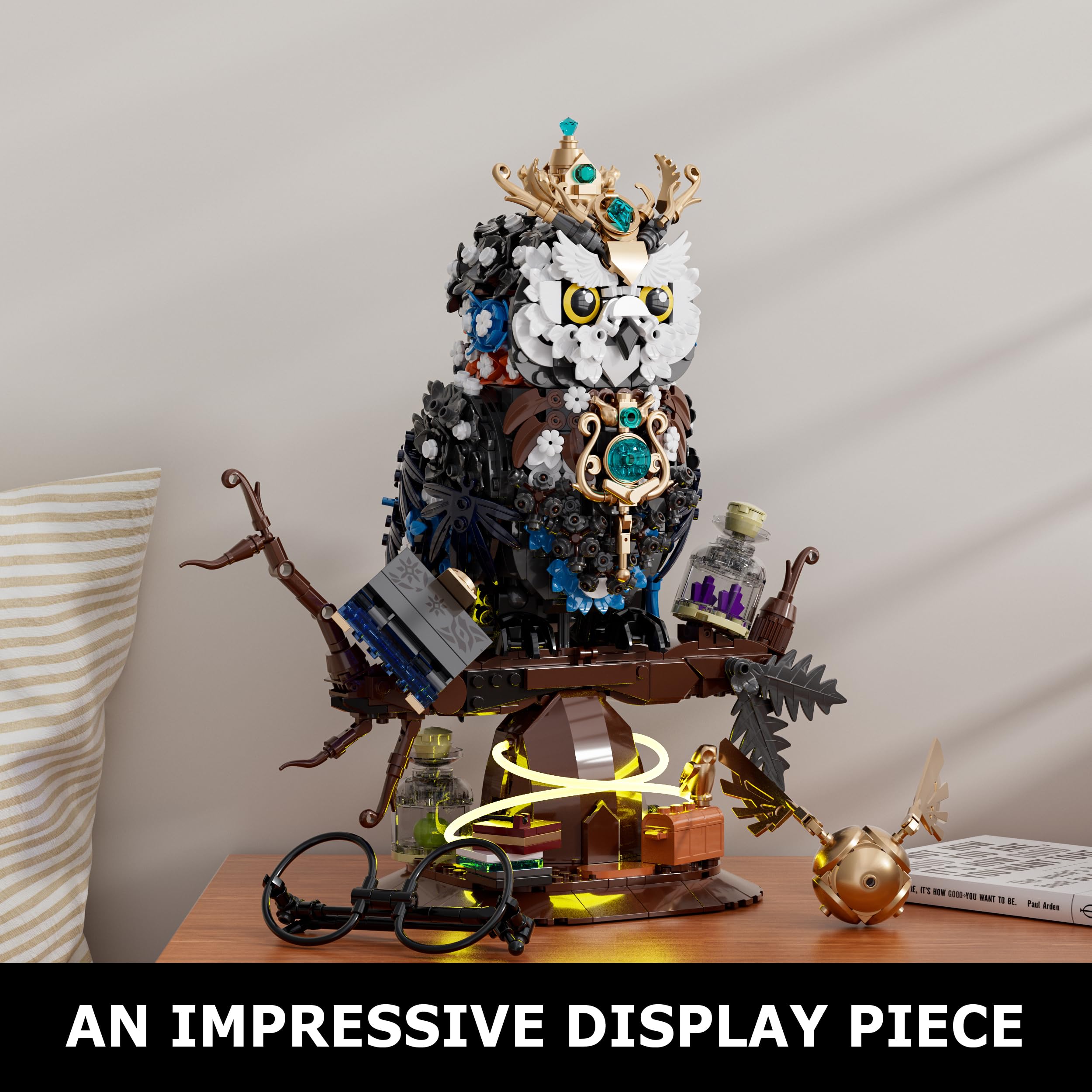 QLT QIAOLETONG owl detail with flowers adds charming collectible decor.