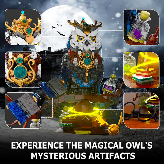 QLT QIAOLETONG owl on a tree base showcases build-and-display versatility.