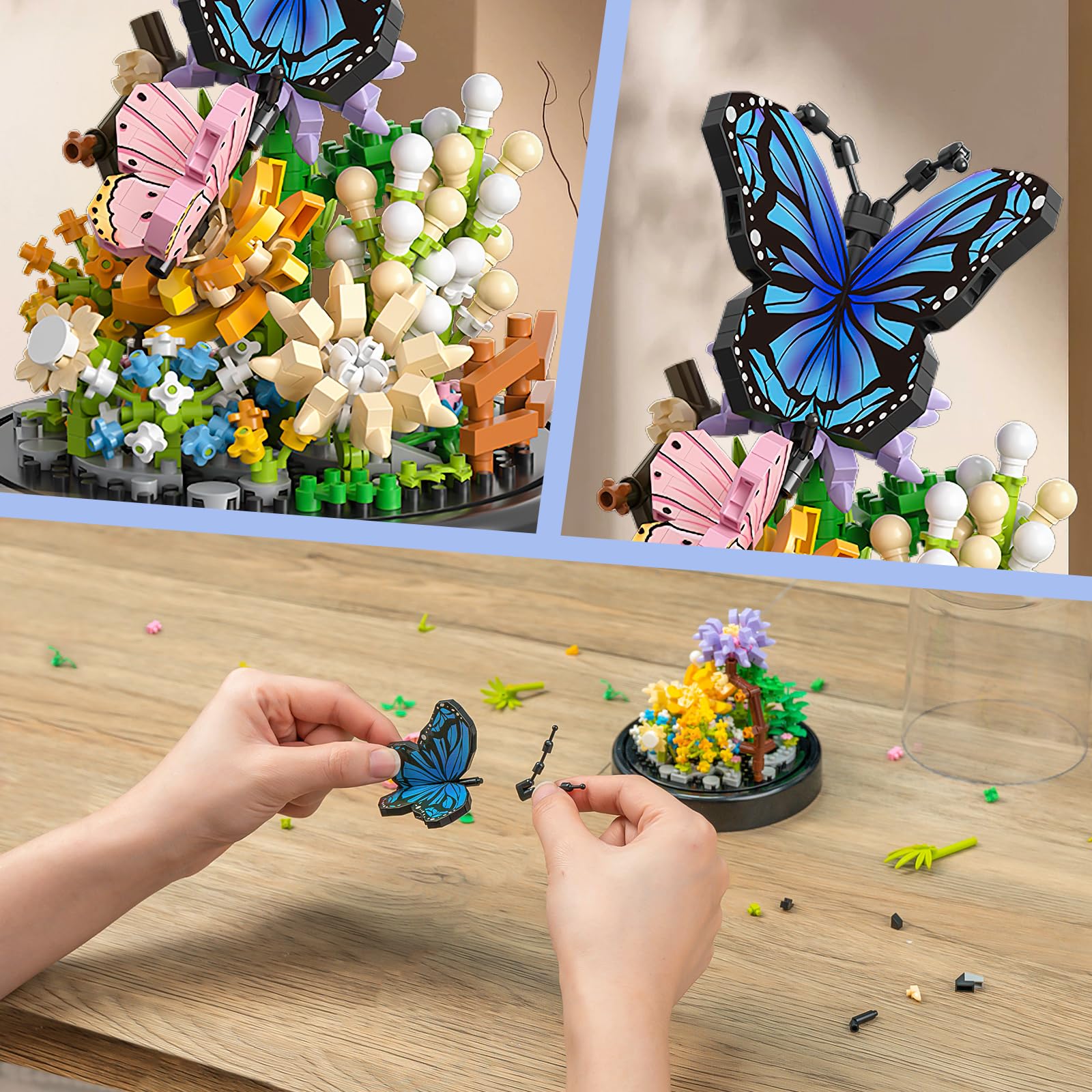 QLT QIAOLETONG 530-piece bouquet kit features flowers and animals for hands-on fun