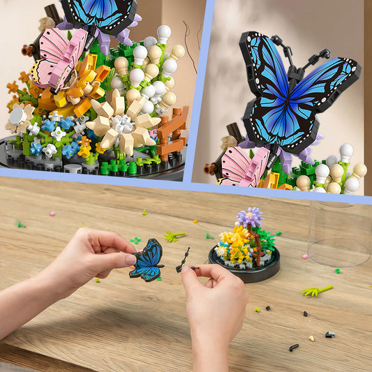 QLT QIAOLETONG 530-piece bouquet kit features flowers and animals for hands-on fun