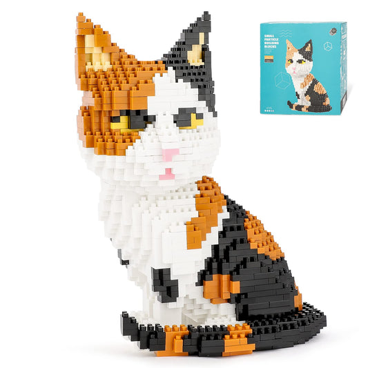 QLT QIAOLETONG cat mini build blocks assembly for creative play and display.
