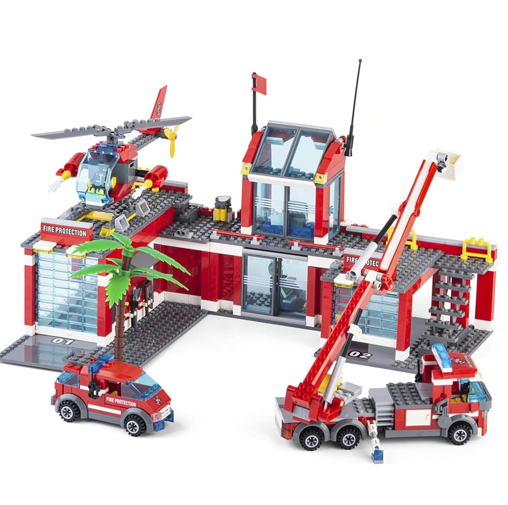 QLT QIAOLETONG city fire station building sparks imaginative play and teamwork.