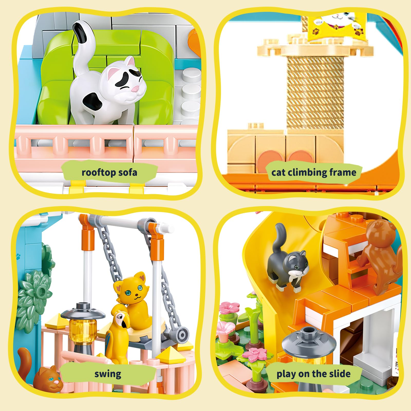 QLT QIAOLETONG cat house interior reveals cozy rooms ideal for imaginative play.