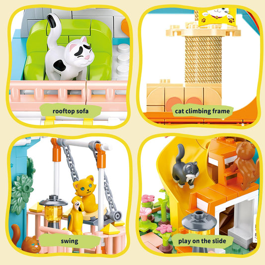 QLT QIAOLETONG cat house interior reveals cozy rooms ideal for imaginative play.