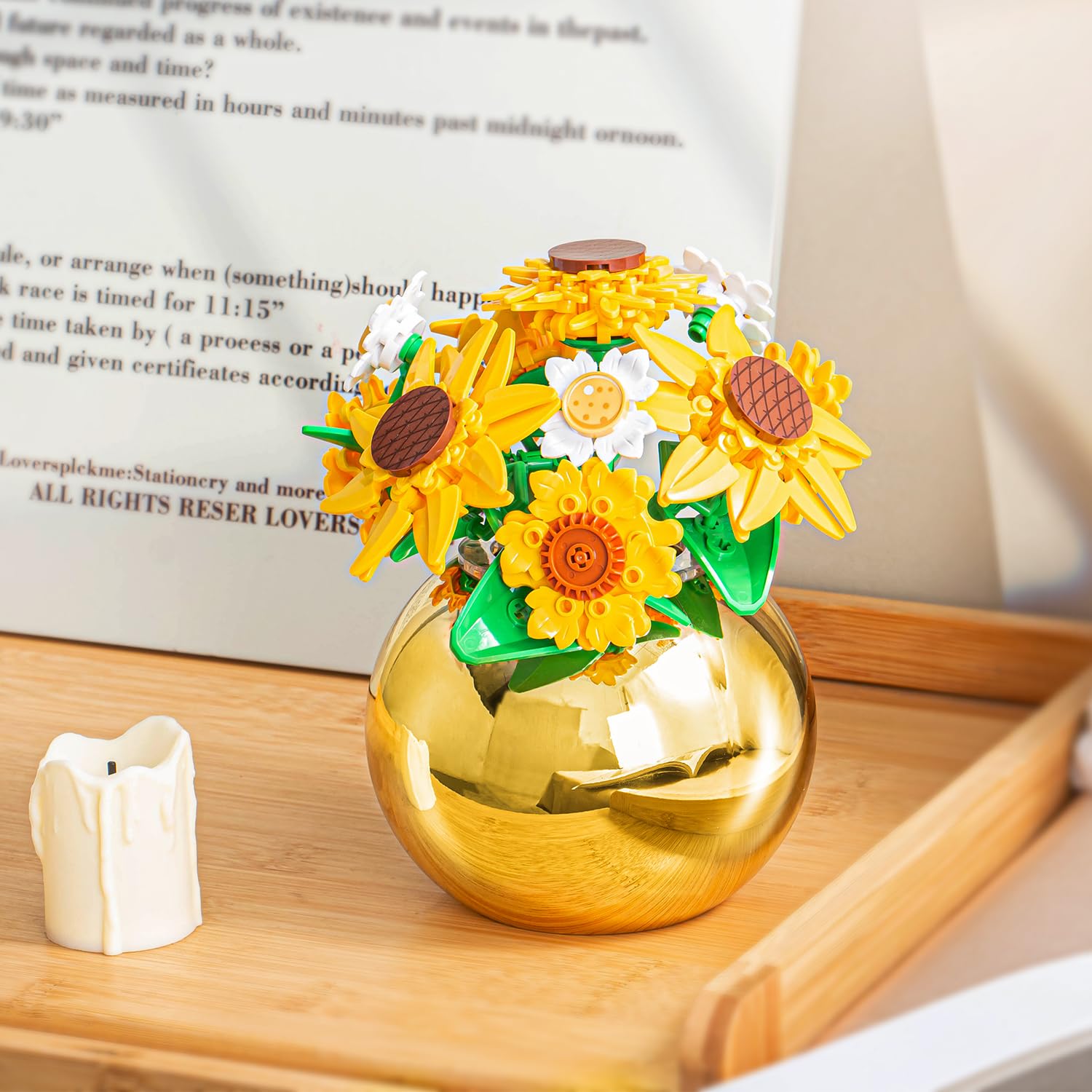 QLT QIAOLETONG Sunflower Building Set with step-by-step guides supports crafting