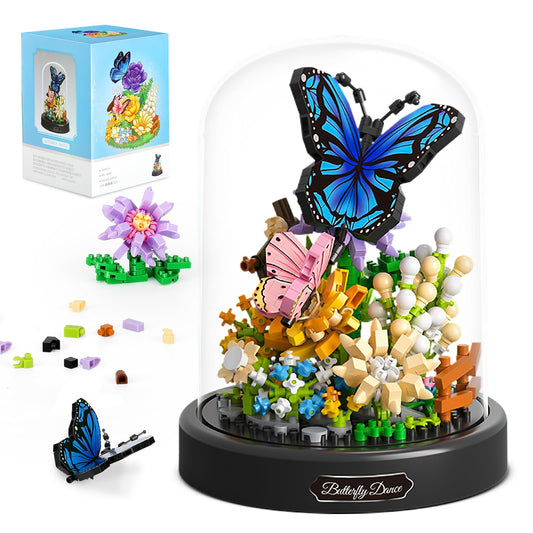 QLT QIAOLETONG butterfly bouquet building kit showcases vibrant flowers for a thoughtful gift