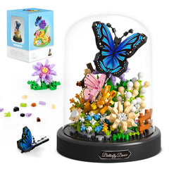 QLT QIAOLETONG butterfly bouquet building kit showcases vibrant flowers for a thoughtful gift