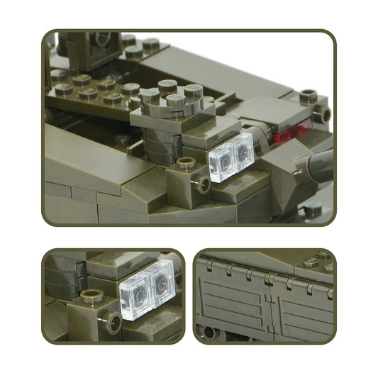 QLT QIAOLETONG Merkava tank model side view highlighting sturdy construction for imaginative play.