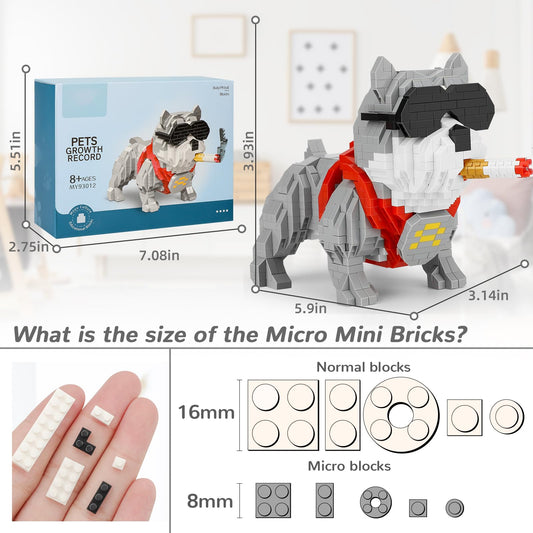 QLT QIAOLETONG mini dog building kit with clear instructions for easy assembly.